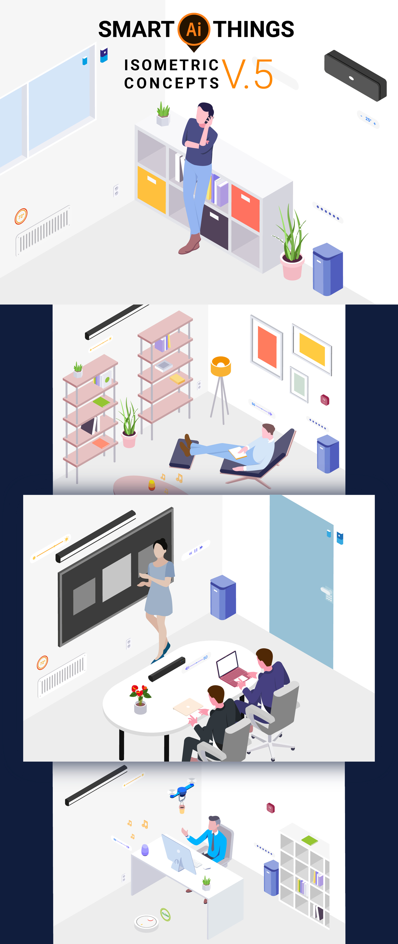 Smart Things Isometric Illustration Concept v.5