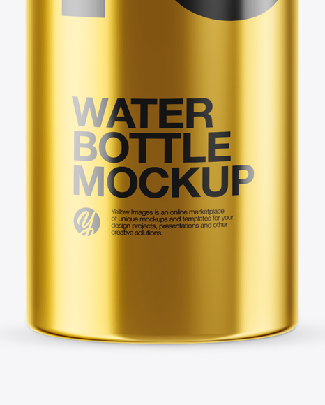 Metallic Sport Bottle Mockup