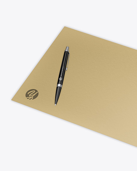 Textured Opened Notebook w/ Pen Mockup