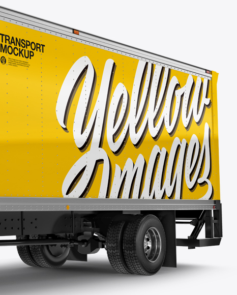 Box Truck Mockup - Half Side View