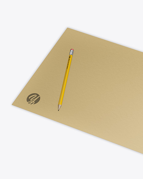 Textured Opened Notebook w/ Pencil Mockup