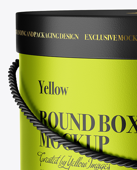 Matte Metallic Round Box Mockup