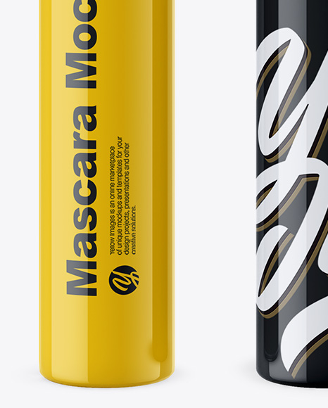 Opened Glossy Mascara Tube Mockup