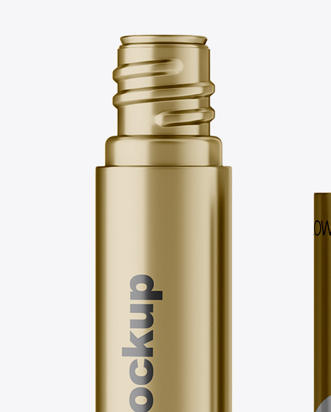 Opened Metallic Mascara Tube Mockup