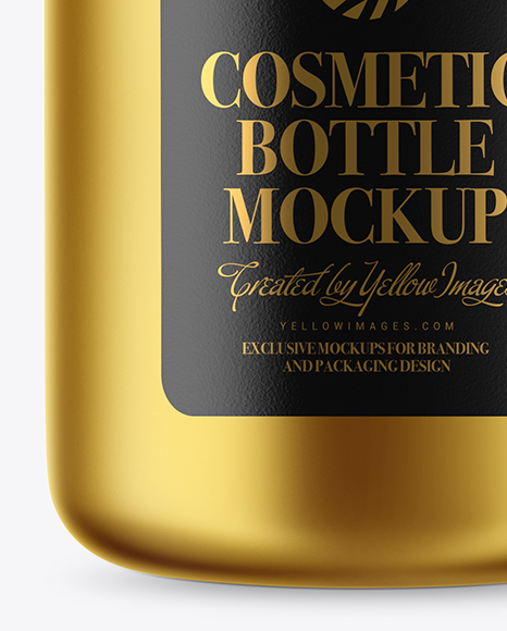 Matte Metallic Cosmetic Bottle with Pump Mockup