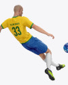 Soccer Player with Ball Mockup