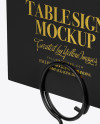 Table Sign W/ Plastic Holder Mockup