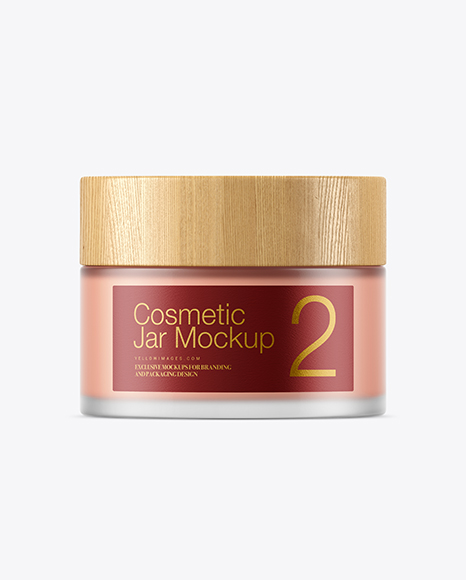 Frosted Glass Cosmetic Jar Mockup