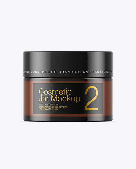 Amber Glass Cosmetic Jar Mockup