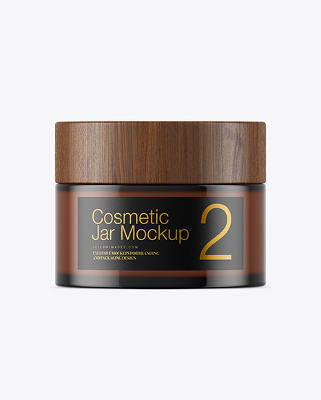 Amber Glass Cosmetic Jar Mockup