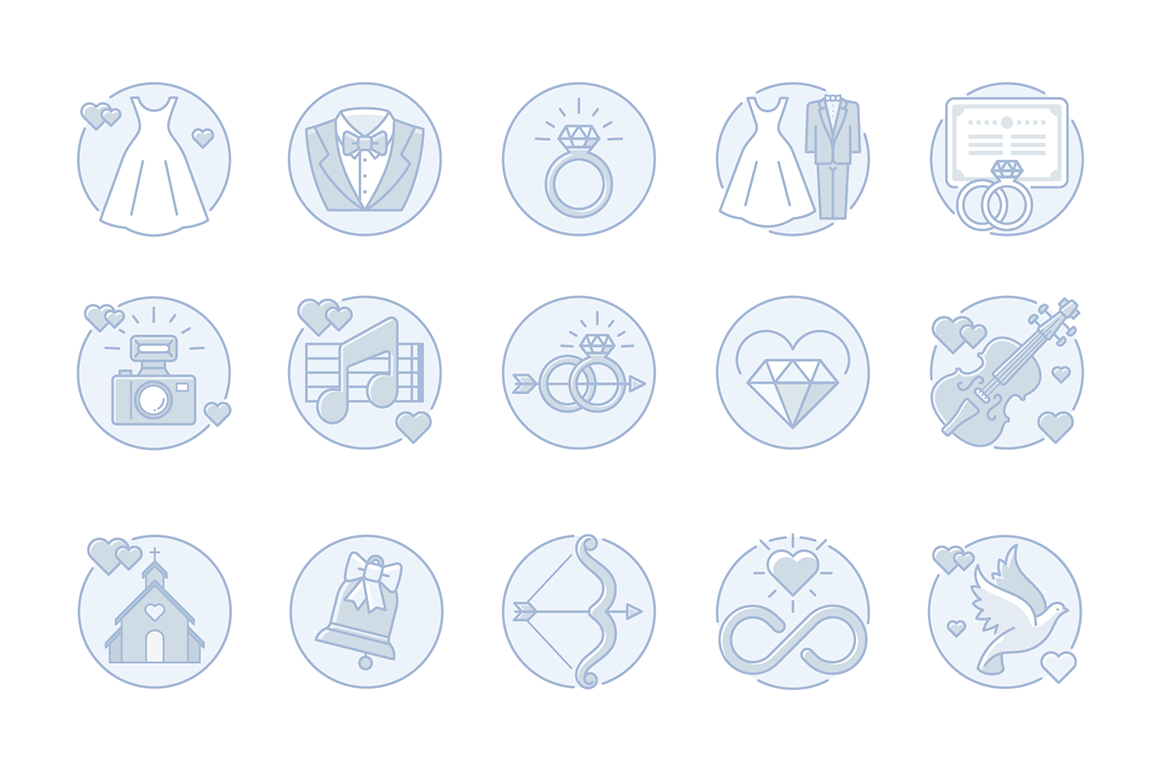 135 Wedding Icons