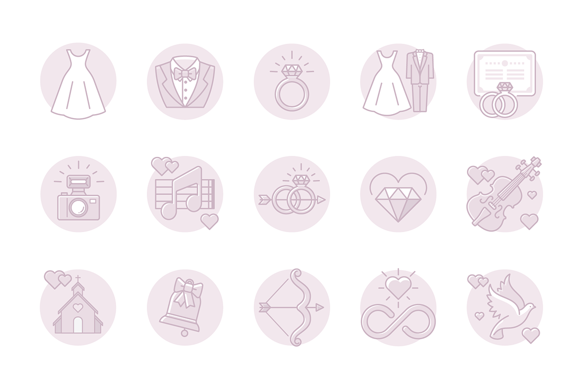 135 Wedding Icons