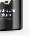 Glossy Plastic Jar Mockup - Front View