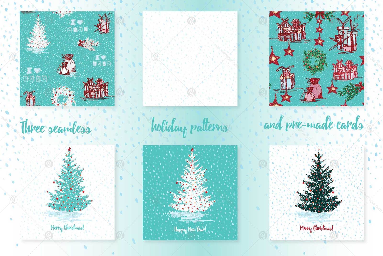 Hand drawn sketch Christmas tree and holiday cars Hand drawn sketch Christmas tree and holiday cars