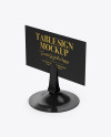 Table Sign W/ Plastic Holder Mockup