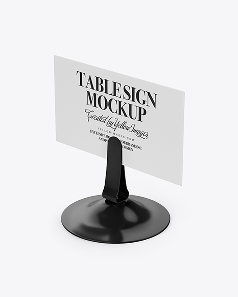 Table Sign W/ Plastic Holder Mockup