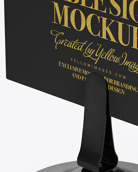 Table Sign W/ Plastic Holder Mockup