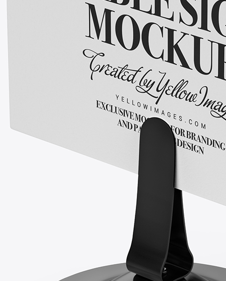 Table Sign W/ Plastic Holder Mockup