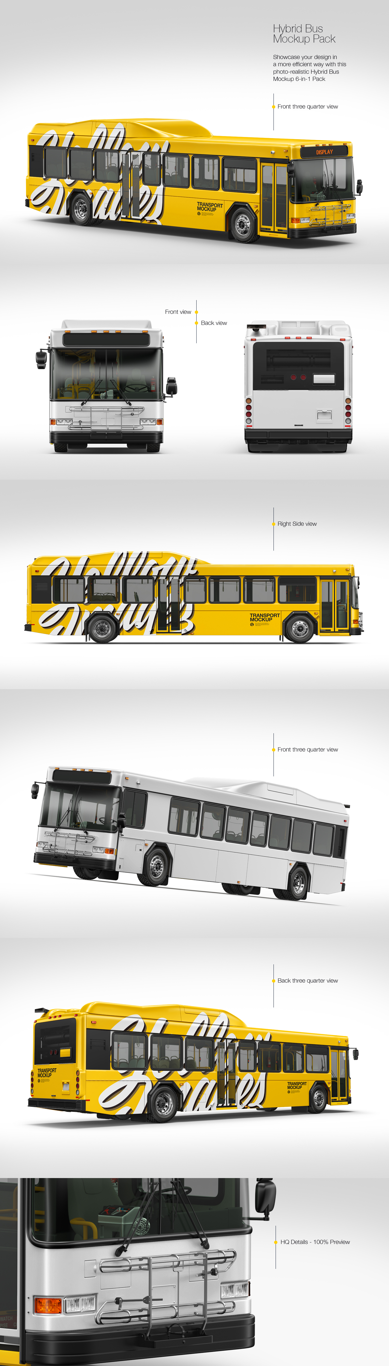 Hybrid Bus Mockup Pack Hybrid Bus Mockup Pack