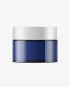 Dark Blue Glass Cosmetic Jar Mockup