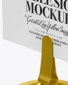 Table Sign W/ Metallic Holder Mockup