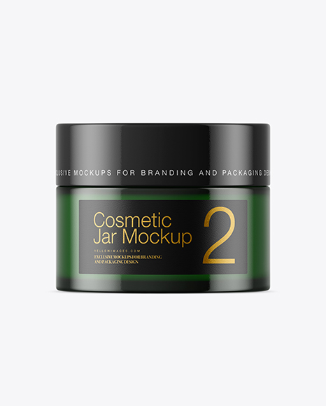 Dark Green Glass Cosmetic Jar Mockup Dark Green Glass Cosmetic Jar Mockup