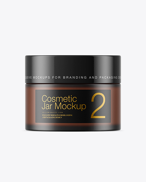 Frosted Amber Glass Cosmetic Jar Mockup Frosted Amber Glass Cosmetic Jar Mockup