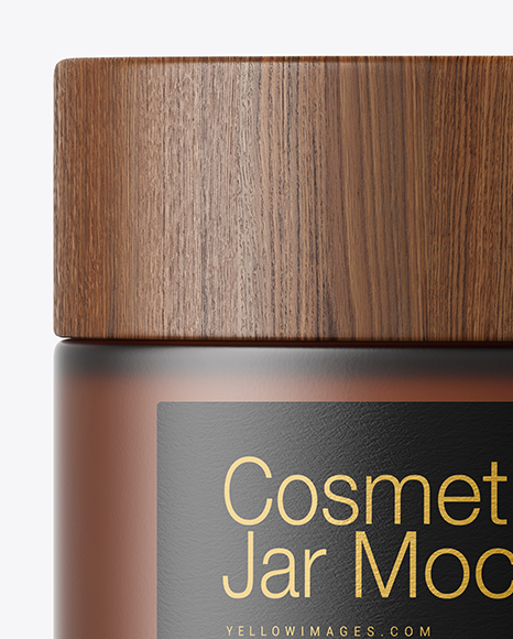 Frosted Amber Glass Cosmetic Jar Mockup Frosted Amber Glass Cosmetic Jar Mockup
