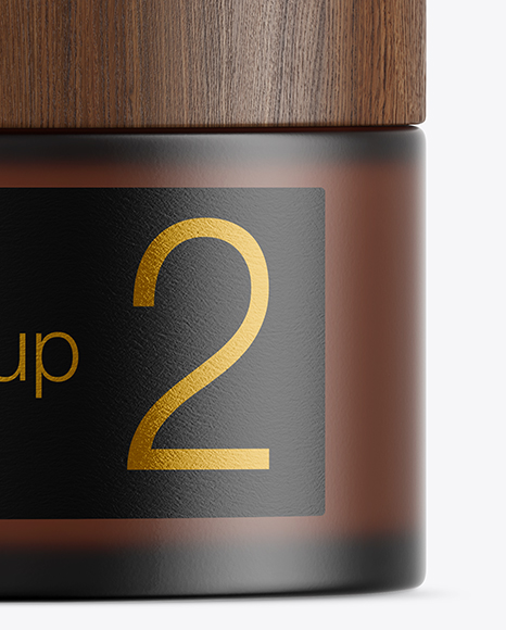 Frosted Amber Glass Cosmetic Jar Mockup Frosted Amber Glass Cosmetic Jar Mockup