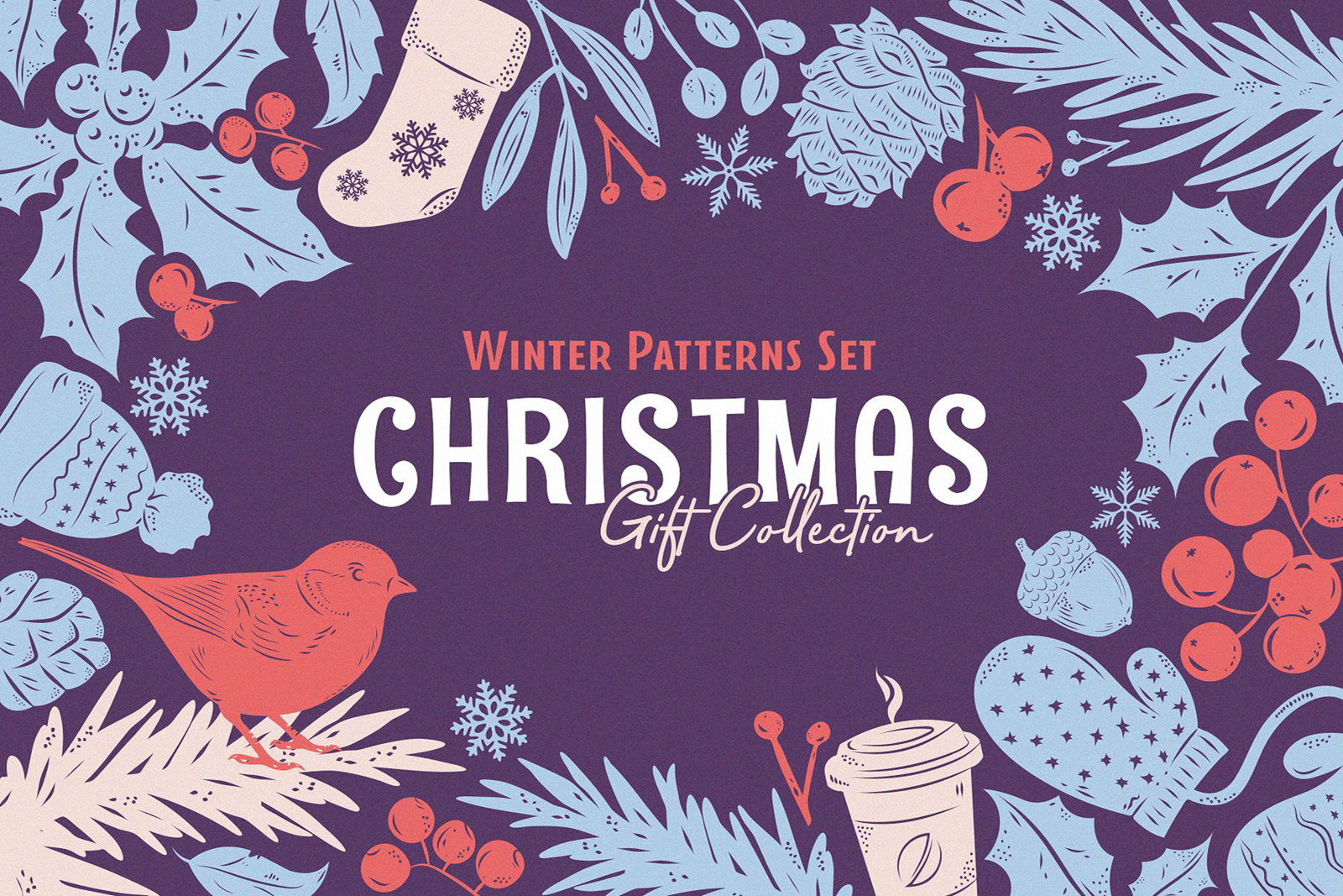 Christmas Gift: Vector Patterns Set Christmas Gift: Vector Patterns Set