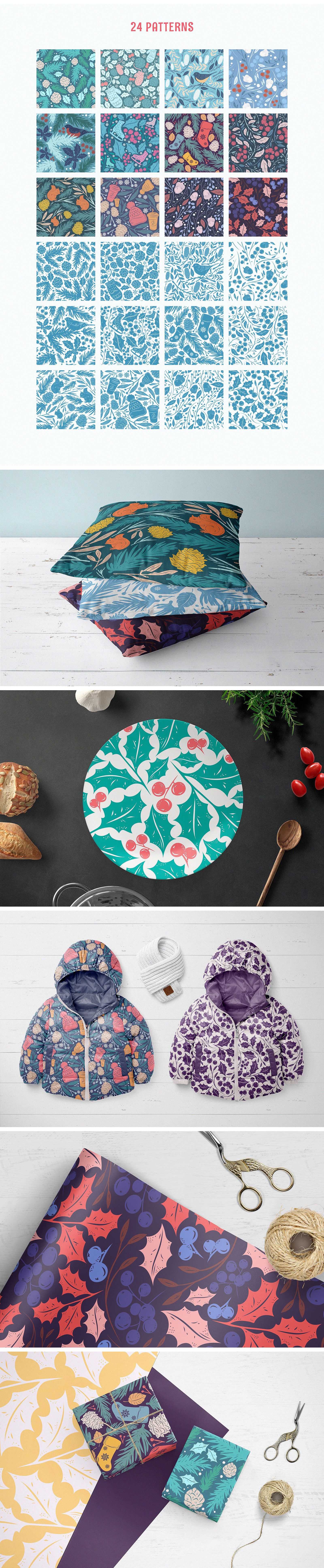 Christmas Gift: Vector Patterns Set Christmas Gift: Vector Patterns Set