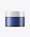 Frosted Blue Glass Cosmetic Jar Mockup