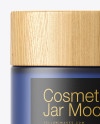 Frosted Blue Glass Cosmetic Jar Mockup