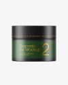Dark Frosted Green Glass Cosmetic Jar Mockup Dark Frosted Green Glass Cosmetic Jar Mockup