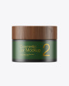 Dark Frosted Green Glass Cosmetic Jar Mockup Dark Frosted Green Glass Cosmetic Jar Mockup