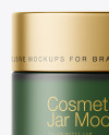 Dark Frosted Green Glass Cosmetic Jar Mockup Dark Frosted Green Glass Cosmetic Jar Mockup