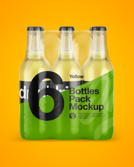 6 Bottles Pack Mockup