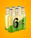 6 Bottles Pack Mockup