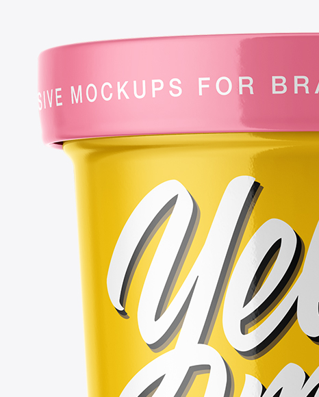 Glossy Ice Cream Cup Mockup