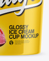 Glossy Ice Cream Cup Mockup