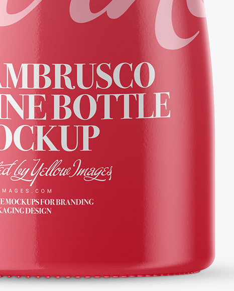 Clear Glass Lambrusco Pink Wine Bottle Mockup