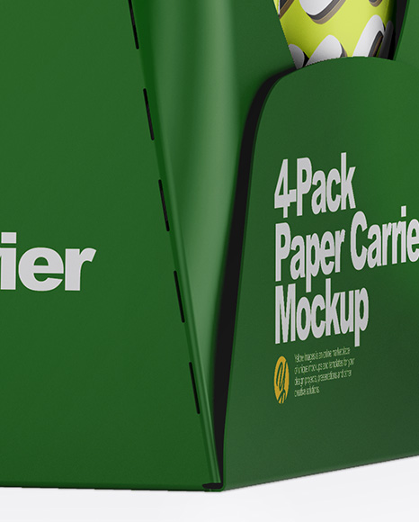 Matte Metallic 4-Pack Paper Carrier Mockup