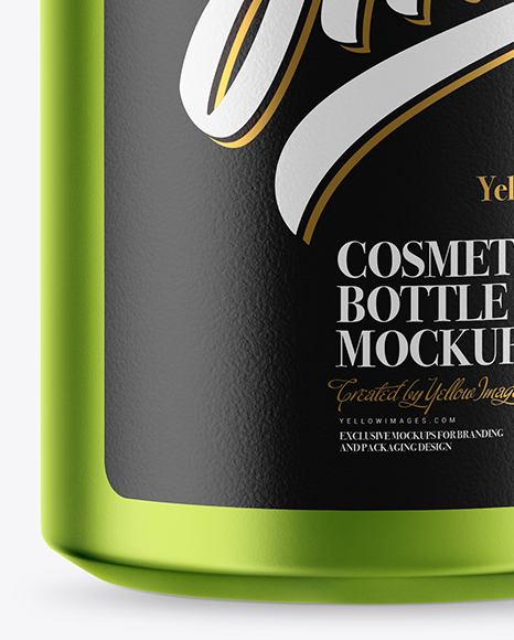 Matte Metallic Cosmetic Bottle Mockup