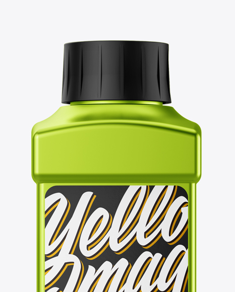 Metallic Plastic Bottle Mockup