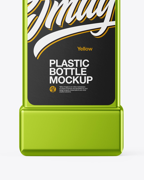 Metallic Plastic Bottle Mockup