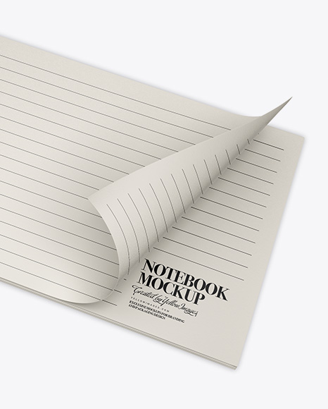 Textured Opened Notebook w/ Pen Mockup