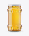 Glass Jar with Clear Honey Mockup