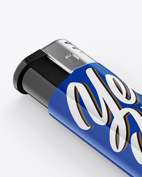 Glossy Plastic Lighter Mockup