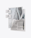 2 Paper Pieces And 2 Business Cards Mockup