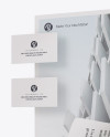 2 Paper Pieces And 2 Business Cards Mockup